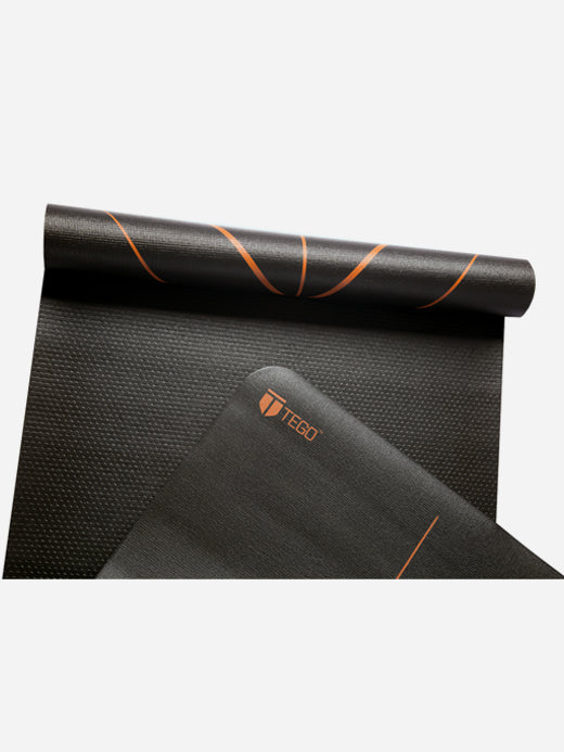 TEGO CORE Yoga Mat with GuideAlign & Yoga Mat Holder Bag - GREY BRICK, 8 MM